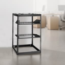 16U sieťový rack s otvoreným rámom, hĺbka 585 mm, nástenný alebo stojaci serverový rack, odolný 4-stĺpový, s vetranými policami a montážnym hardvérom, pojme všetky vaše sieťové IT zariadenia, AV zariadenia. - miniatúra 1