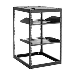 16U sieťový rack s otvoreným rámom, hĺbka 585 mm, nástenný alebo stojaci serverový rack, odolný 4-stĺpový, s vetranými policami a montážnym hardvérom, pojme všetky vaše sieťové IT zariadenia, AV zariadenia. - miniatúra 4