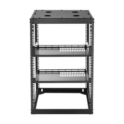 16U sieťový rack s otvoreným rámom, hĺbka 585 mm, nástenný alebo stojaci serverový rack, odolný 4-stĺpový, s vetranými policami a montážnym hardvérom, pojme všetky vaše sieťové IT zariadenia, AV zariadenia. - miniatúra 12