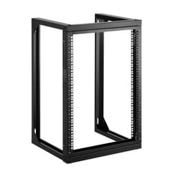 15U nástenný serverový rack, maximálna nosnosť 68,04 kg, sieťový rack s otvoreným rámom a výklopnými dverami o 180 stupňov, uhlíková oceľ, ideálny pre IT sieťové zariadenia a AV zariadenia, počítačový server, čierny - miniatúra 12