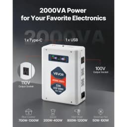 Znižujúci menič napätia, 2000VA, výkonný menič napätia, transformátor z 220 V na 110 V, s 2 americkými zásuvkami, USB výstup, LCD displej, teplotná ochrana, pre spotrebiče 110 V - miniatúra 8