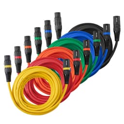 XLR kábel 6,1 m, balenie 6 kusov, tienené symetrické DMX mikrofónové káble (samec-samica), pozlátené 3-kolíkové XLR mikrofónové reproduktorové káble, pre osvetlenie pódia, mikrofóny, zosilňovače, mixéry, reproduktorové systémy - miniatúra 3