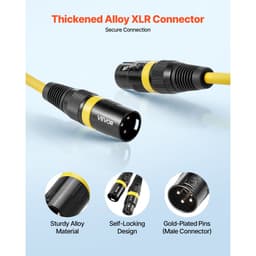 XLR kábel 6,1 m, balenie 6 kusov, tienené symetrické DMX mikrofónové káble (samec-samica), pozlátené 3-kolíkové XLR mikrofónové reproduktorové káble, pre osvetlenie pódia, mikrofóny, zosilňovače, mixéry, reproduktorové systémy - miniatúra 7