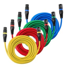 XLR kábel 7,62 m, balenie 4 kusov, tienené, vyvážené DMX mikrofónové káble (samec-samica), pozlátené 3-kolíkové XLR káble pre mikrofón a reproduktory, pre osvetlenie pódia, mikrofóny, zosilňovače, mixéry, reproduktorové systémy - miniatúra 2