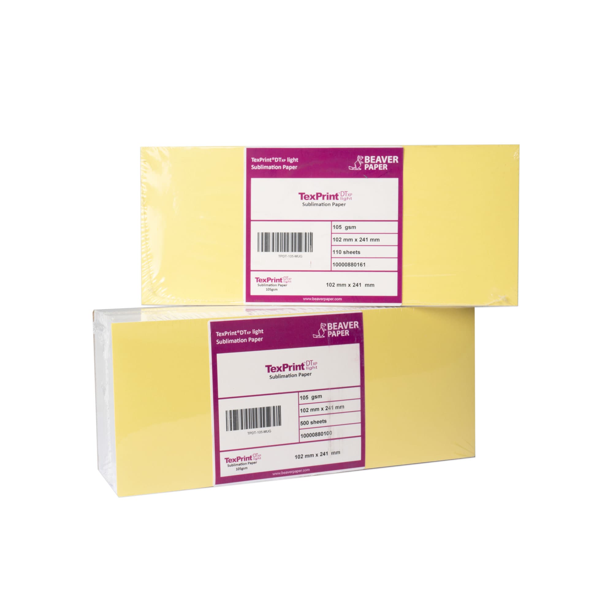 TexPrint® DT Light 105 g/m², sublimačný papier na hrnčeky s rozmermi 102 x 241 mm