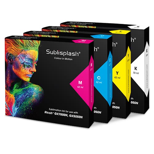 Sublisplash® pre Ricoh GX5050N/7000N, náplne 62/70 ml, rôzne farby