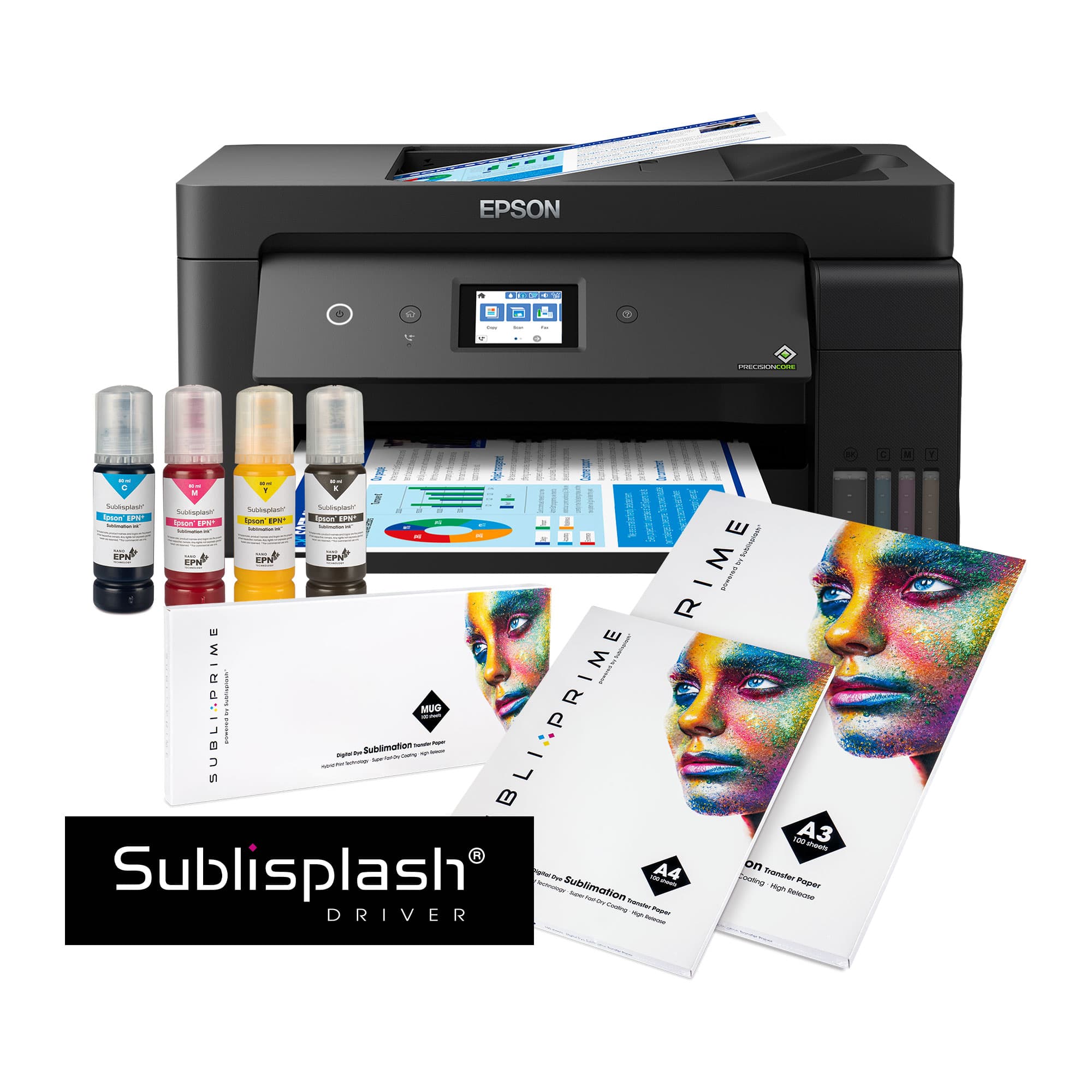 Štartovacia sada atramentovej tlačiarne Epson EcoTank, formát A3+, pozostávajúca z: