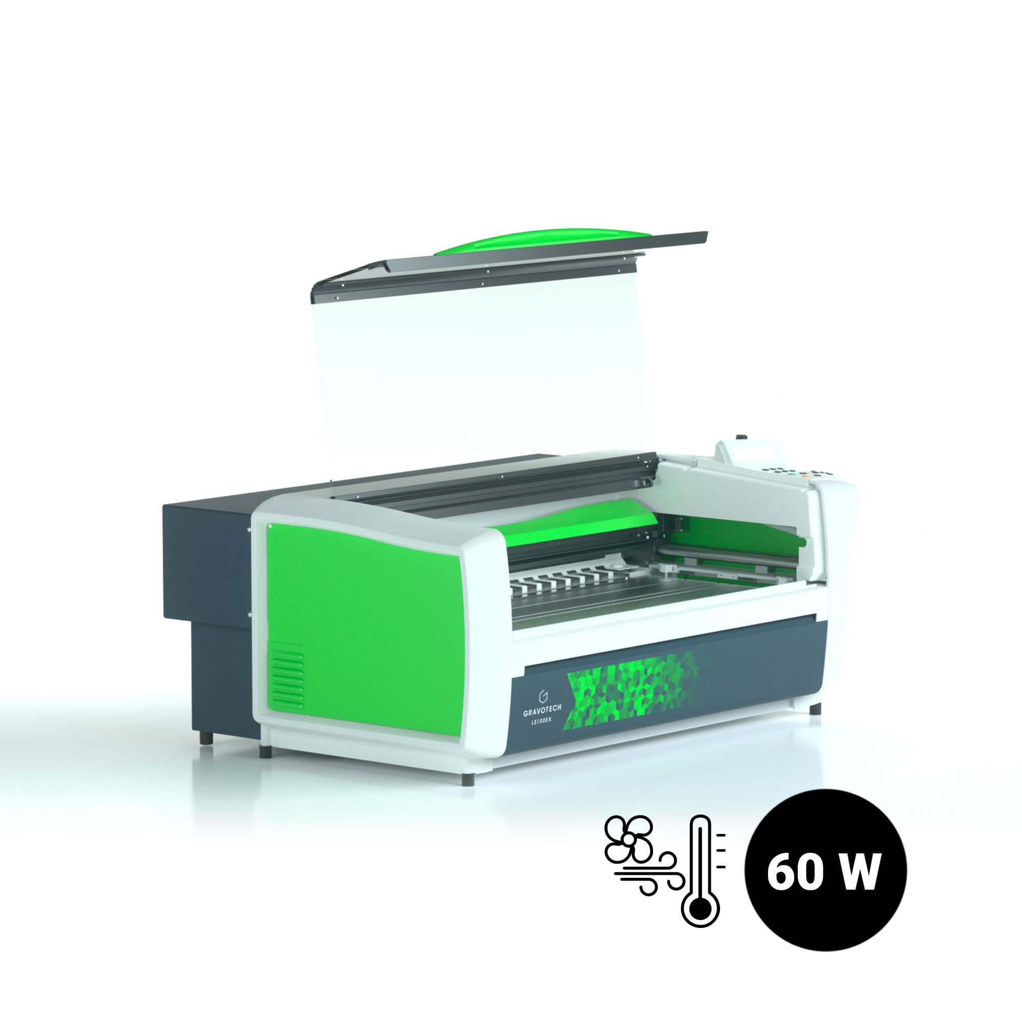 Gravotech LS100EX CO2 laserový gravírovací stroj, 60-wattový CO2 laser s chladením vzduchom