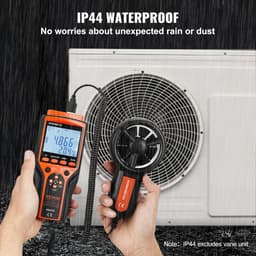 Ručný delená anemometer, 14℉-140℉, digitálny merač rýchlosti vetra CFM s LED podsvieteným displejom, meria rýchlosť vetra, teplotu vetra, prúdenie vzduchu, ochladzovanie vetrom, na plachtenie, surfovanie, lietanie, HVAC - miniatúra 10