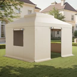 Zimný kryt na altánok vhodný pre altánky s pevnou strechou s rozmermi 3,05 x 3,65 m, dvojúrovňový kryt na altánok do každého počasia s bočnými stenami a oknami, kryty na uzavretý úložný priestor z vysokohustotného PE, altánky nie sú súčasťou balenia. - miniatúra 2