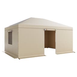 Zimný kryt na altánok vhodný pre altánky s pevnou strechou s rozmermi 3,68 x 4,9 m, kryt na altánok do každého počasia s bočnými stenami a oknami, materiál PE s vysokou hustotou, kryty na uzavretý úložný priestor, altánky nie sú súčasťou balenia. - miniatúra 5