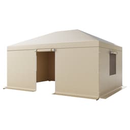 Zimný kryt na altánok vhodný pre altánky s pevnou strechou s rozmermi 3,68 x 4,9 m, kryt na altánok do každého počasia s bočnými stenami a oknami, materiál PE s vysokou hustotou, kryty na uzavretý úložný priestor, altánky nie sú súčasťou balenia. - miniatúra 12