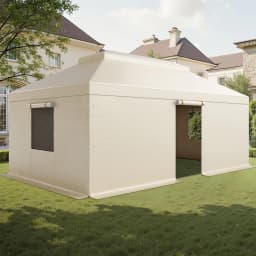 Zimný kryt na altánok je vhodný pre altánky s pevnou strechou s rozmermi 3,66 x 6,10 m, dvojúrovňový kryt na altánok do každého počasia s bočnými stenami a sieťovanými oknami, kryty na uzavretý úložný priestor z vysokohustotného PE, altánky nie sú súčasťou balenia. - miniatúra 2