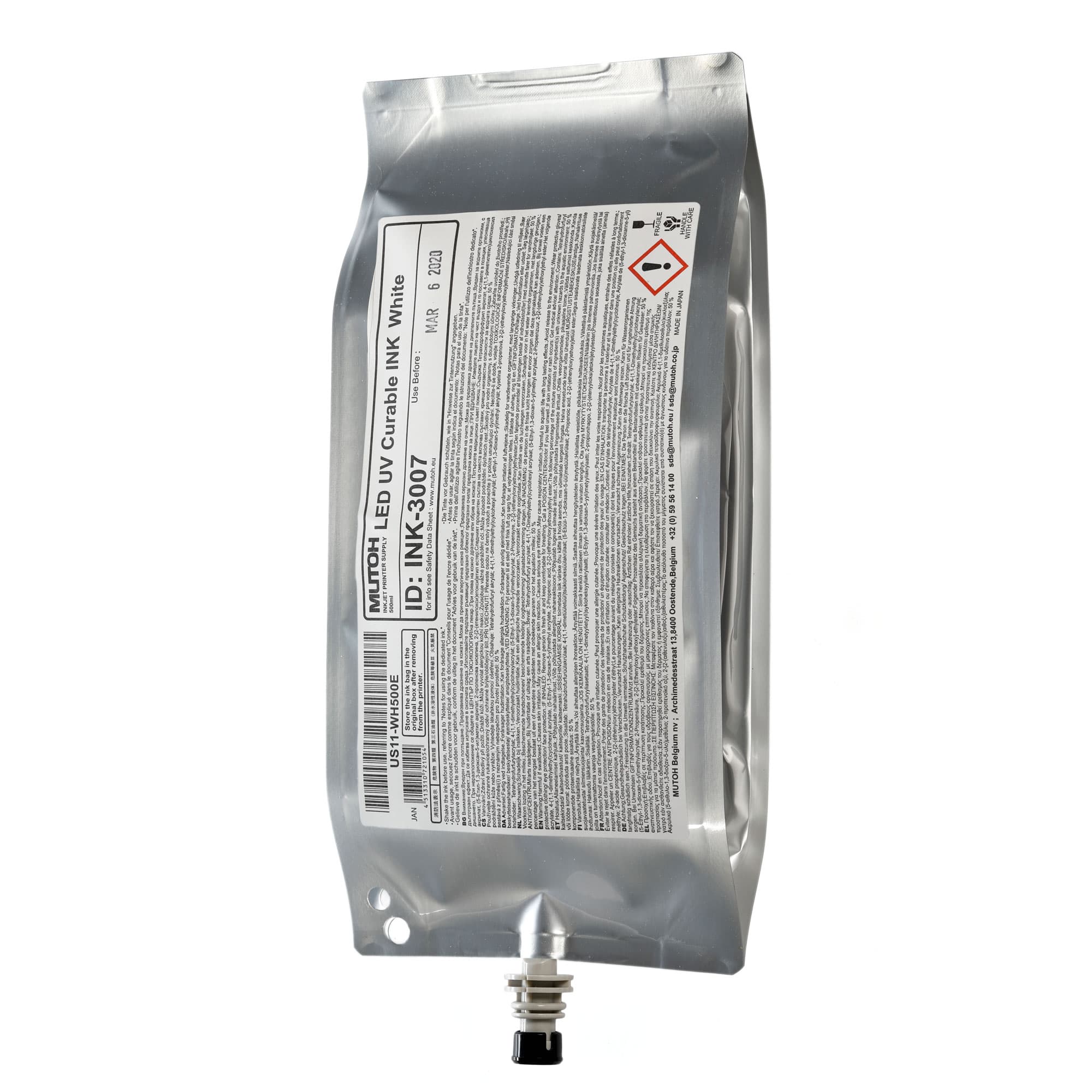 US11 Flex LED UV atrament, biely, balenie 500 ml atramentu