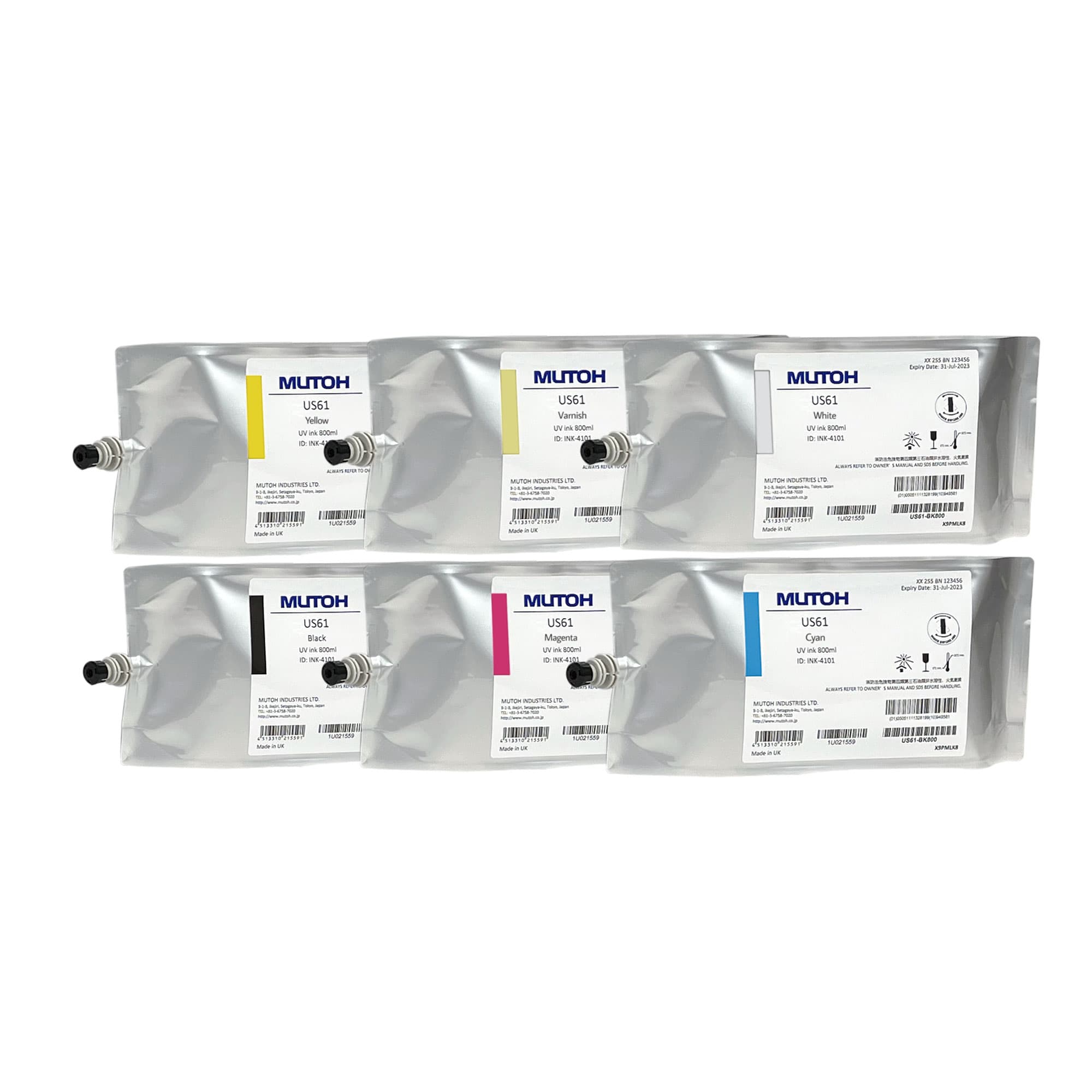 US61 Flex LED UV atrament, rôzne farby, balenie 800 ml atramentu