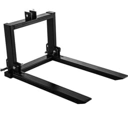 3-bodové závesné vidly na palety 907,2 kg, vidlicové príslušenstvo pre traktor kategórie 1, 64,8 x 55,9 x 104,1 cm, oceľové príslušenstvo pre ťažké zariadenia, pre traktor, šmykom riadený nakladač - miniatúra 3