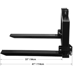 3-bodové závesné vidly na palety 907,2 kg, vidlicové príslušenstvo pre traktor kategórie 1, 64,8 x 55,9 x 104,1 cm, oceľové príslušenstvo pre ťažké zariadenia, pre traktor, šmykom riadený nakladač - miniatúra 5