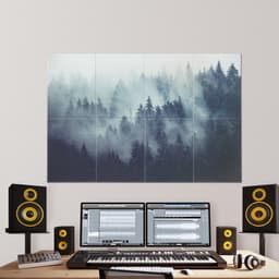 Balenie 8 umeleckých akustických panelov, 63 x 23,62 x 0,4 palca, zvukotesné nástenné dlaždice, samolepiace dekoratívne zvukovoizolačné dosky pre domácnosti, kancelárie, štúdiá, herne, divadlá, lesy - miniatúra 1