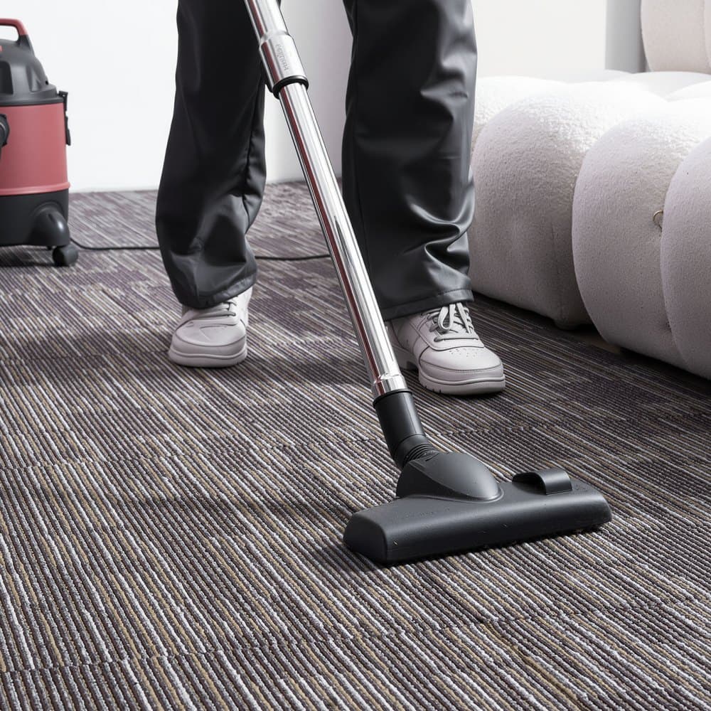 Kobercové dlaždice opakovane použiteľné 610x610 mm, 24 ks modulárnych štvorcových kobercov, komerčná podlaha s mäkkou výplňou pre bezšvíkový poťah 8,9㎡, jednoduchá výmena svojpomocne do obývačky, spálne a interiéru, sivé a hnedé