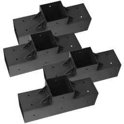 Sada pergolových konzol 4 ks, tvar T 4x4 (skutočné rozmery 92 x 92 mm), 3-cestné konzoly na pergolu, sada konzol na altánok pre svojpomocnú výrobu z dreva so skrutkami pre drevené nosníky 92 x 92 mm v skutočnej veľkosti pre vonkajšie párty a bankety. - miniatúra 12