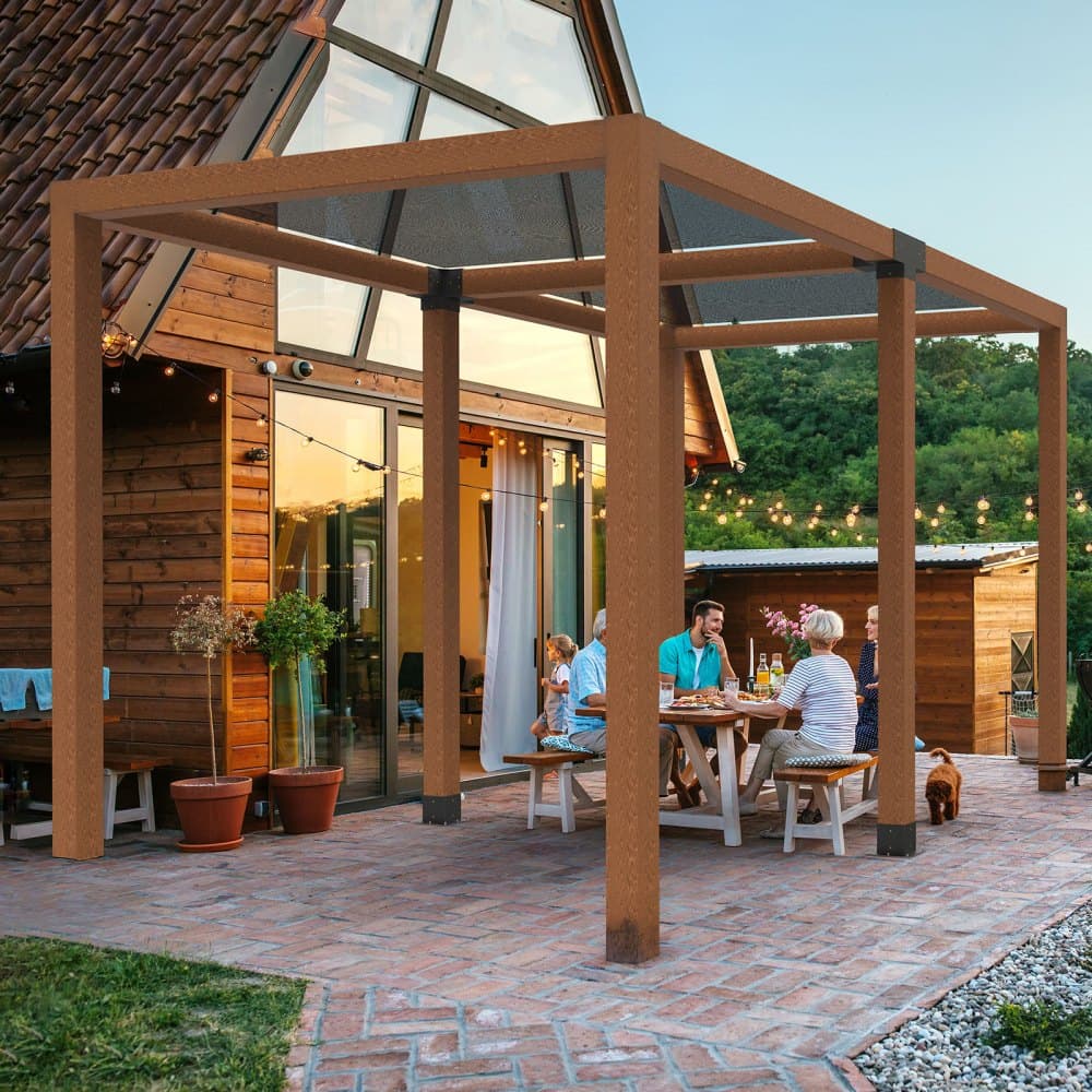 Sada konzol na pergolu, 6x6 palcov (vnútorný rozmer 142 x 142 mm), 2 ks 4-cestných robustných rohových konzol, sada na podstavce stĺpikov pre domácich majstrov, jednoduchá inštalácia, drevené trámy pre altánky, terasové pergoly, zruby