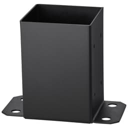 Základne stĺpikov 4x4, 10 ks, vnútorný rozmer 3,6x3,6 palca / 91,44x91,44 mm, konzoly stĺpikov, odolné stĺpiky z uhlíkovej ocele na terasu, držiaky drevených stĺpikov pre zábradlie pavilónu, podperná doska terasy, čierna - miniatúra 3