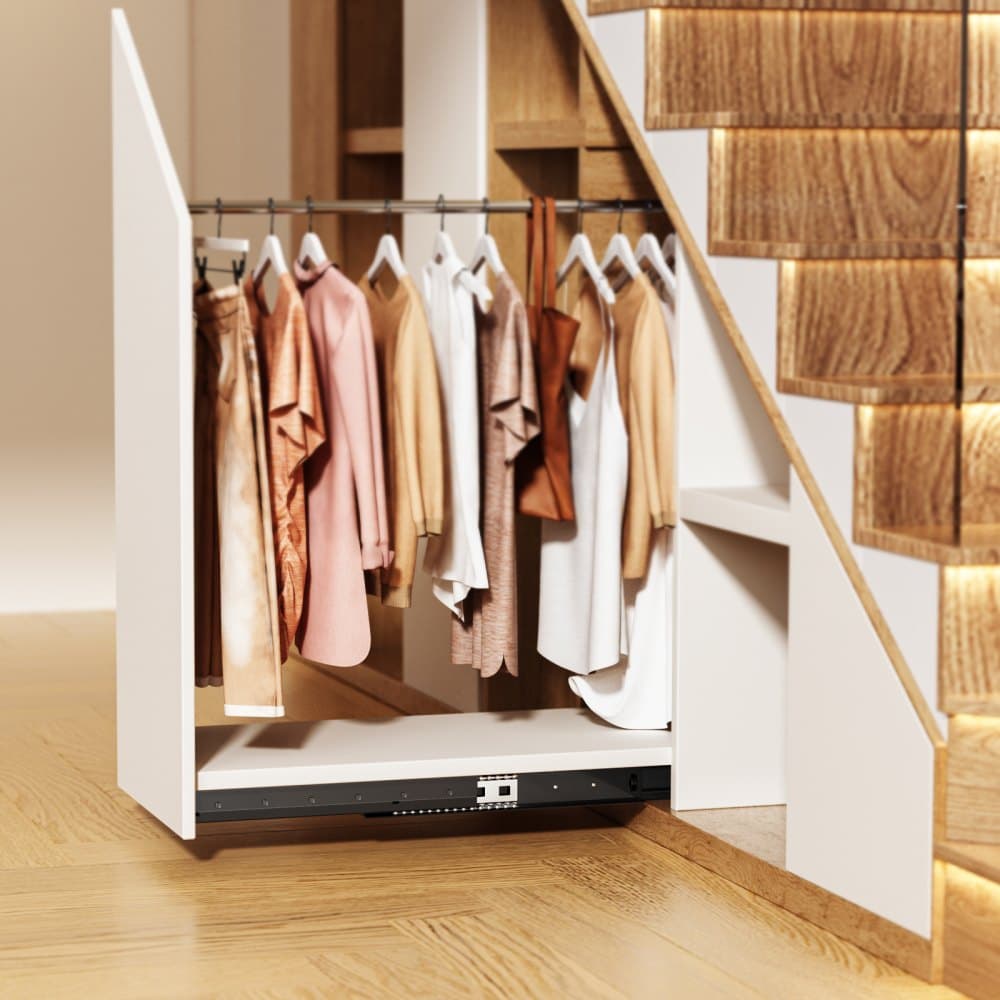 Podmontážne výsuvy zásuviek, 32 palcov, plne výsuvné guľôčkové ložisko pod schodiskové lišty, nosnosť 260 libier, ťažká spodná časť schodiskových skriniek, koľajnice, na výmenu svojpomocne, čierne