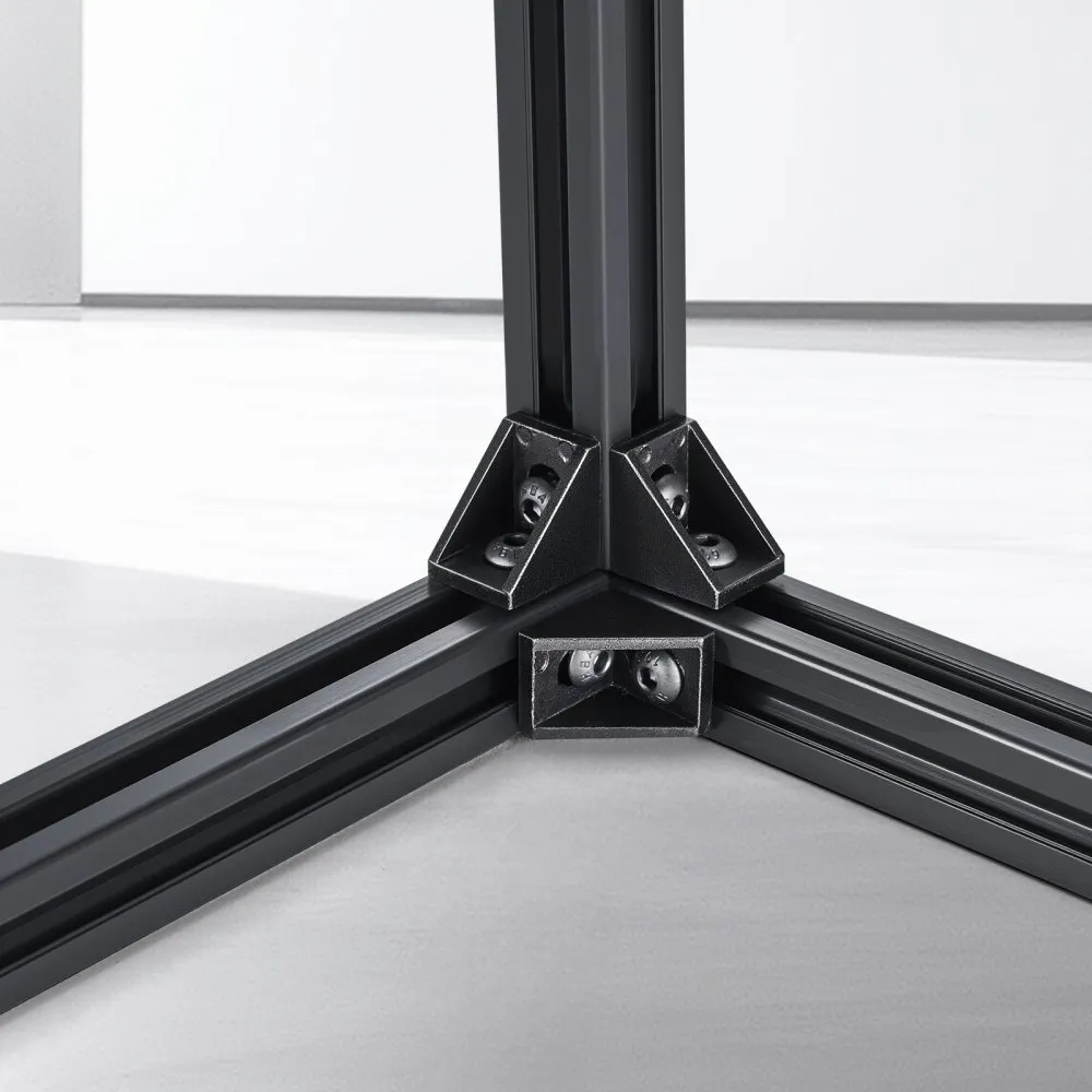 10 ks 39,4" (1000 mm) T drážka 2020 hliníkový extrúzny profil, európsky štandard eloxovaná lineárna koľajnica, vysokopevnostná extrudovaná hliníková koľajnica pre 3D tlačiareň, CNC stroj DIY, laserové gravírovanie, čierna