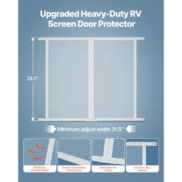 Ochranná sieťka na dvere obytného auta, mriežka dverí 800x723,9 mm, jednoduchá inštalácia a demontáž, vystužená priedušná ochranná sieťovina, ochrana vstupu do obytného auta z hliníkovej zliatiny na ochranu domácich zvierat, biela - miniatúra 6