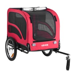 Prívesný vozík na bicykel pre psov, nosnosť do 45 kg, nosič bicyklov pre malé a veľké psy, ľahko skladací rám s rýchloupínacím kolesom, univerzálna spojka na bicykel, odrazka, vlajka, vnútorné vodítko - miniatúra 7