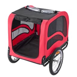 Prívesný vozík na bicykel pre psov, nosnosť do 45 kg, nosič bicyklov pre malé a veľké psy, ľahko skladací rám s rýchloupínacím kolesom, univerzálna spojka na bicykel, odrazka, vlajka, vnútorné vodítko - miniatúra 23