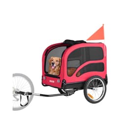 Prívesný vozík na bicykel pre psov, nosnosť do 45 kg, nosič bicyklov pre malé a veľké psy, ľahko skladací rám s rýchloupínacím kolesom, univerzálna spojka na bicykel, odrazka, vlajka, vnútorné vodítko - miniatúra 33