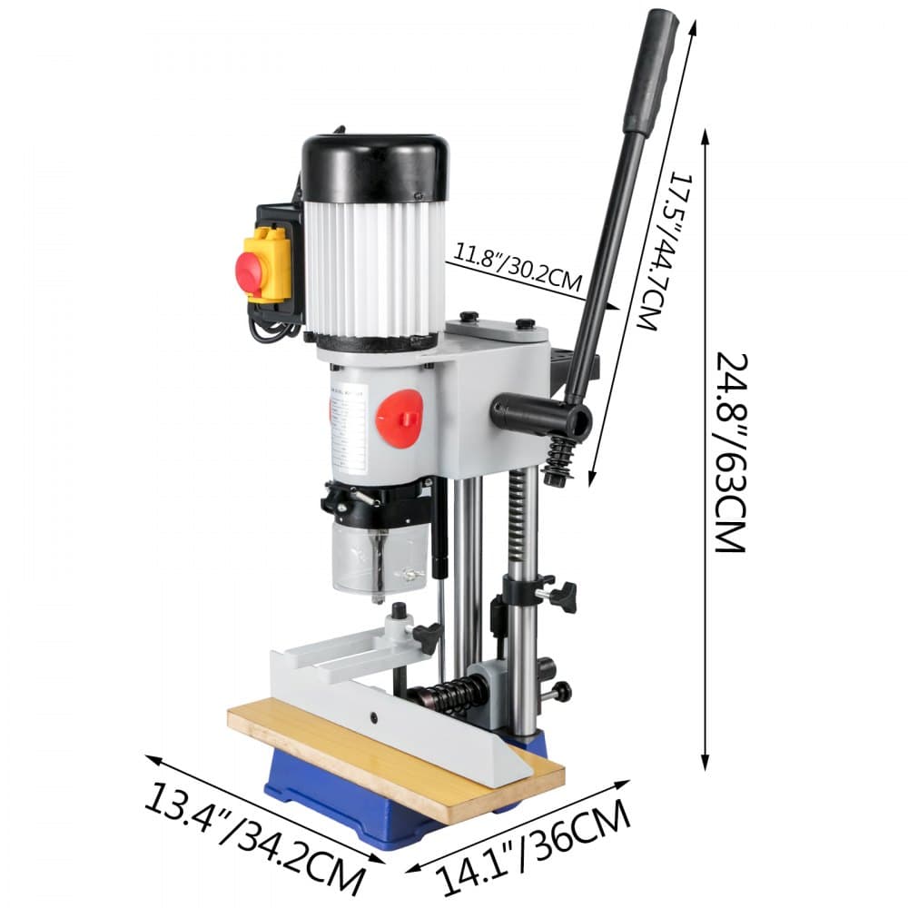 Stolová dlabačka 1/2 HP 1400 ot./min. Stolová vŕtačka s hmotnosťou 60 libier, stolová dlabačka s skľučovadlom 13 mm na vnútorné brúsenie, vŕtanie a rezanie drevených dlabov.