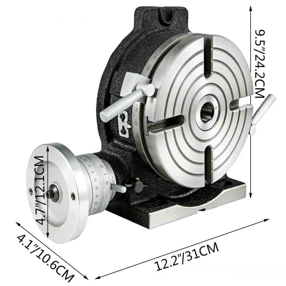 Otočný stôl 20,3 cm vertikálny a horizontálny otočný stôl, 20,3 cm horizontálny vertikálny HV8 Precision 3MT frézka vŕtačka Vernier odčítanie frézovanie vŕtanie vyvrtávanie pre frézku