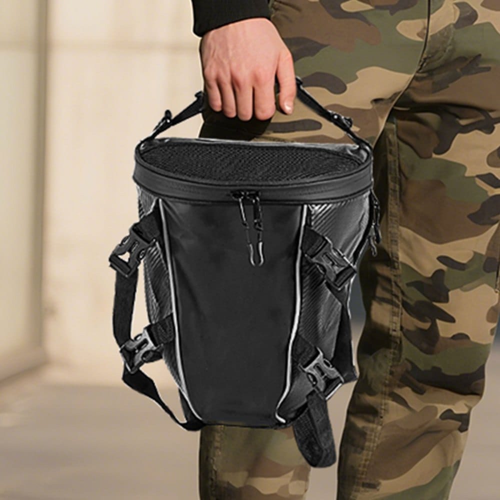 Taška na zadné sedadlo motocykla, 10 l taška na zadné sedadlo motocykla s nepremokavým krytom dažďa, outdoorové športy, úložný priestor na batožinu do batožinového priestoru na motorku, batoh, kabelka s ramenným popruhom a vnútorným vreckom, čierna