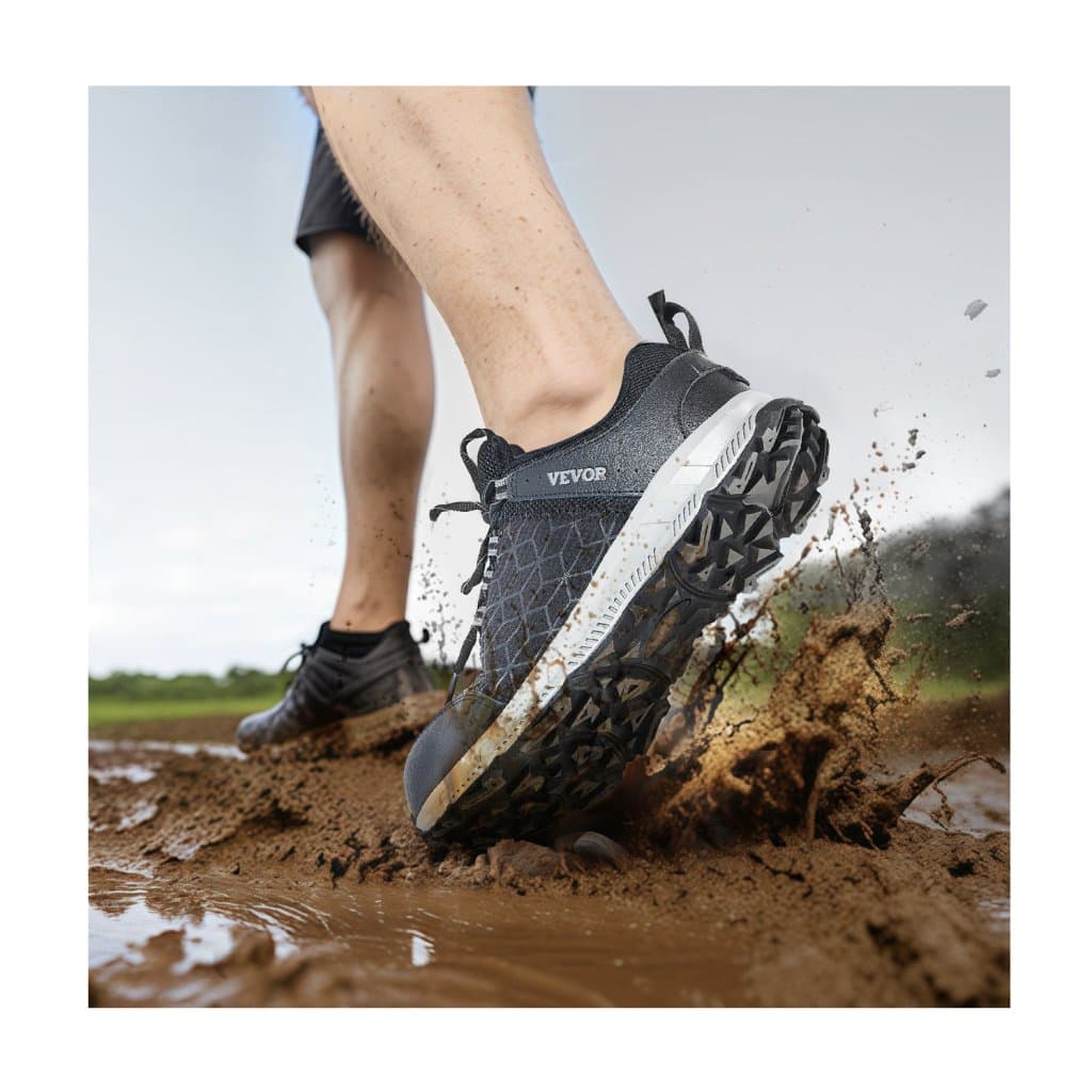 Pánske čižmy s oceľovou špičkou, veľkosť US 8, široké atletické pracovné topánky, čierne