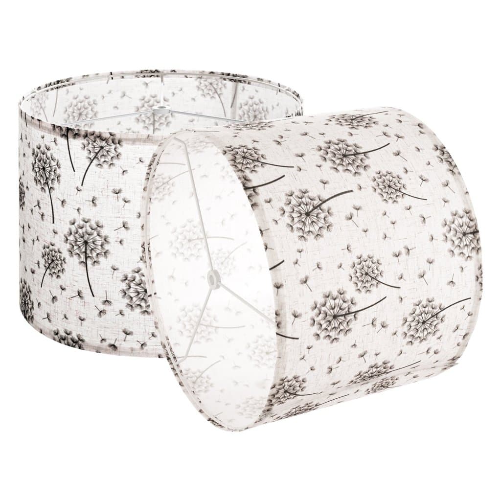 Sada 2 tienidiel na bubnové lampy 33 x 33 x 25 cm (svetlý púpavový vzor)