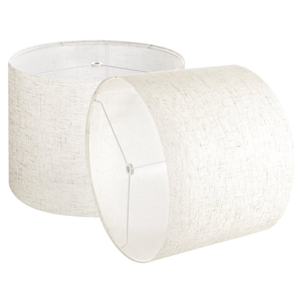 Sada 2 bubnových tienidiel na lampu 33 x 33 x 25 cm, stredne veľké okrúhle tienidlo (svetlý ľanový materiál)