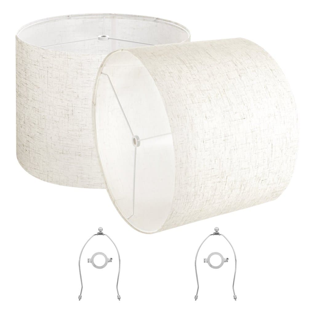 Sada 2 tienidiel na bubnové lampy 16 x 16 x 12 palcov s harfou (ľahký ľanový materiál)