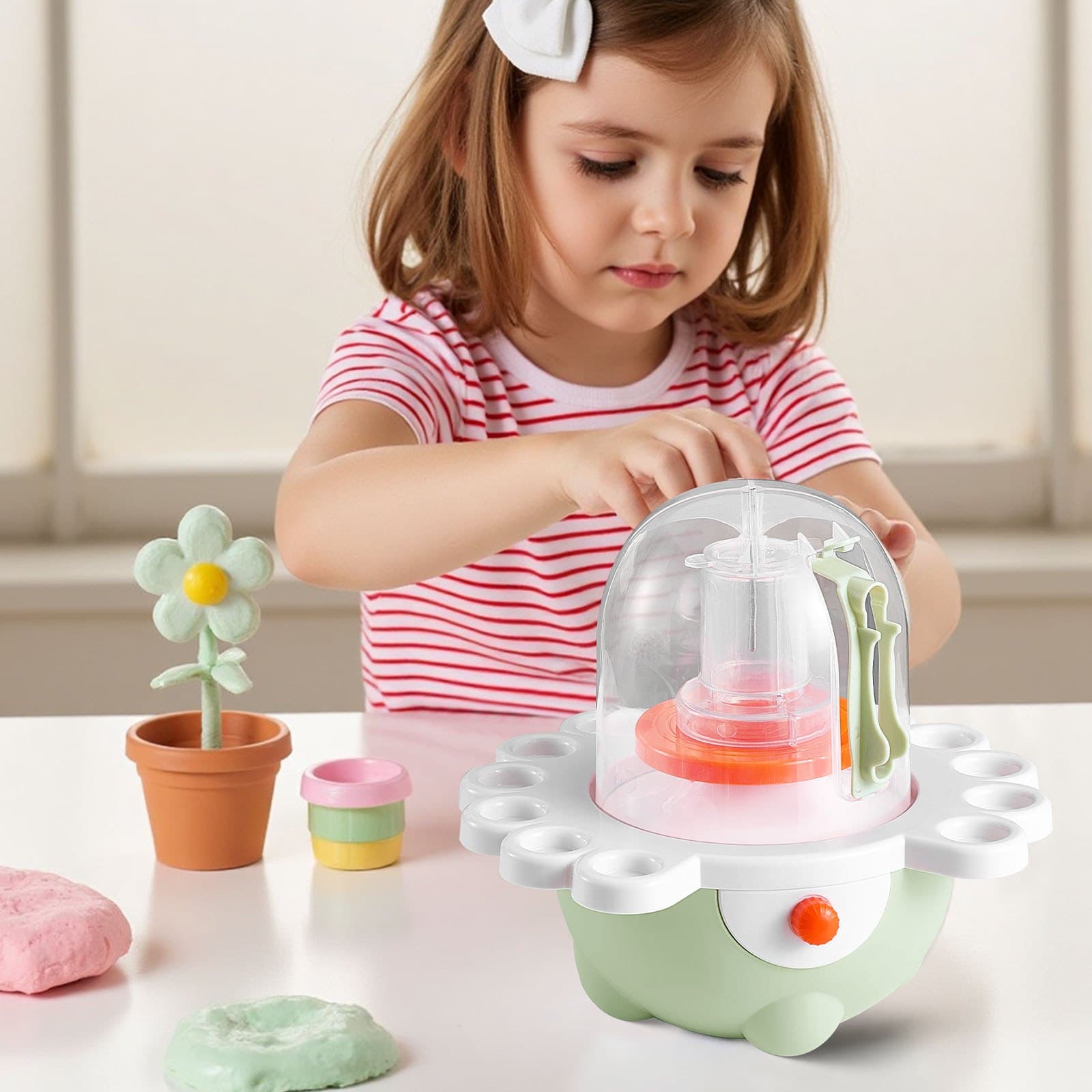 Mini hrnčiarsky kruh, elektrický hlinený kruh pre deti, otočné taniere 50 mm a 80 mm