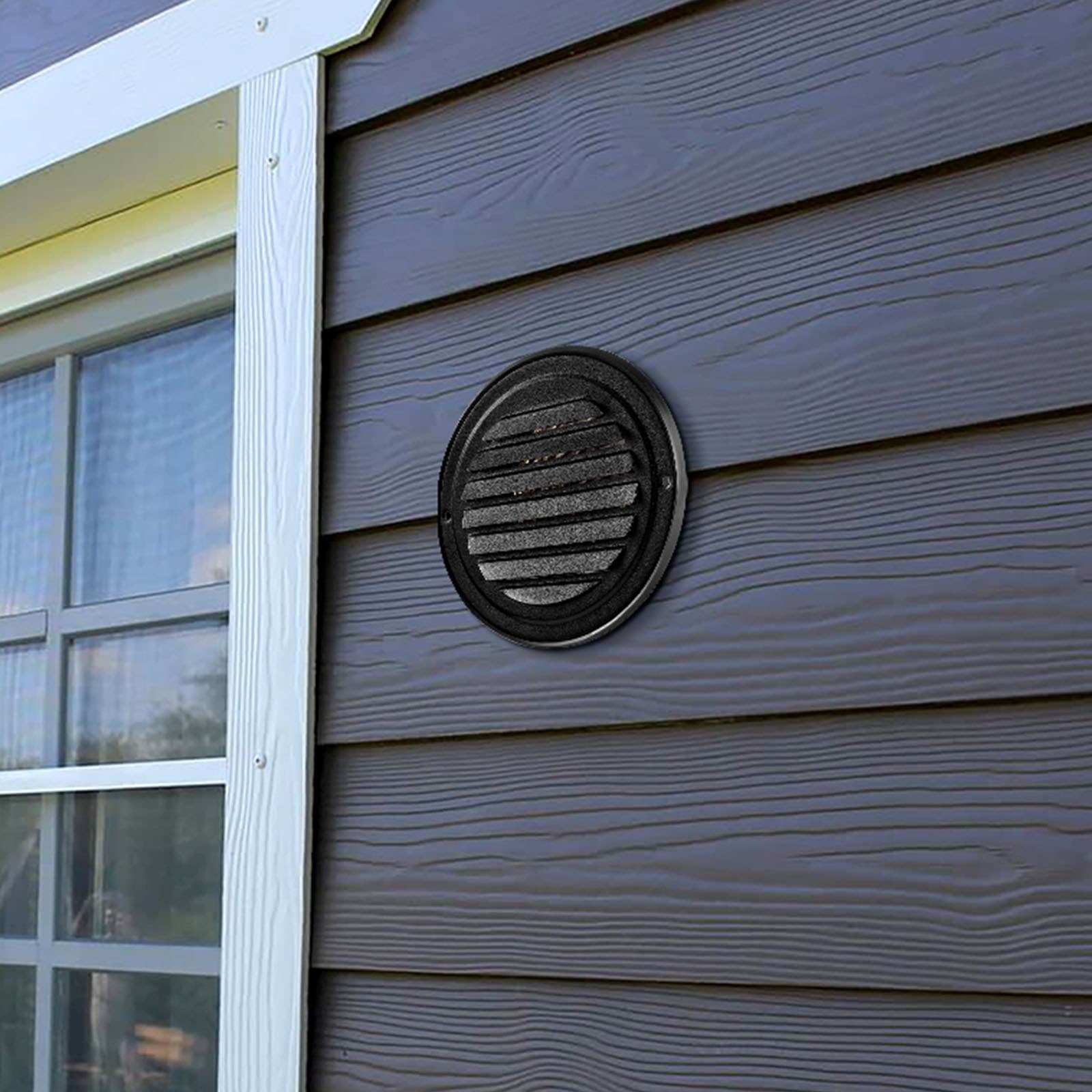 97 mm okrúhly kryt na stenu z nehrdzavejúcej ocele, 2 kusy, čierny