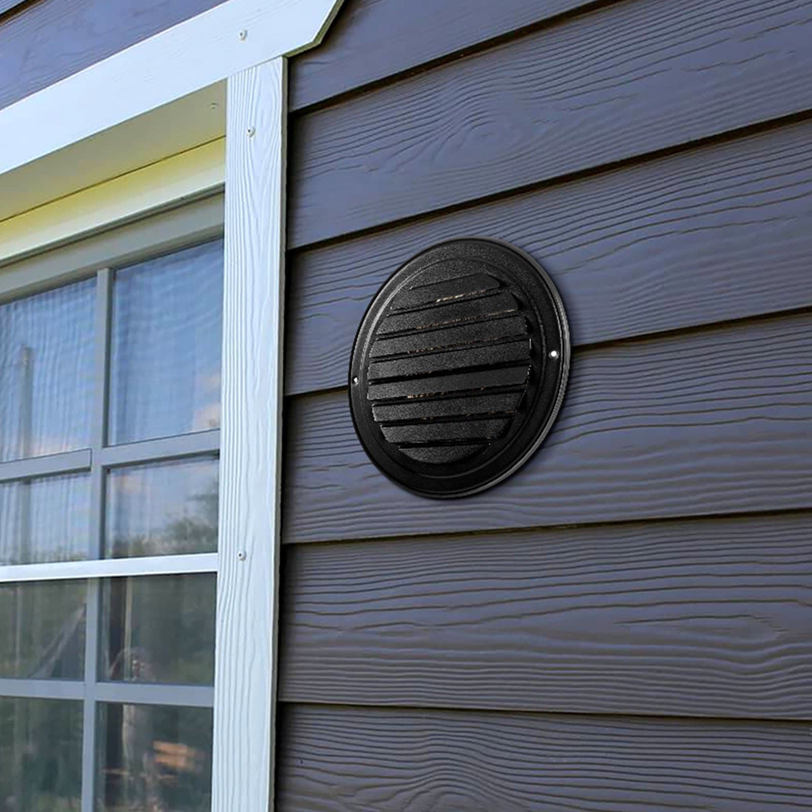 145 mm okrúhly nástenný kryt na vetrací otvor, nehrdzavejúca oceľ, 2 kusy, čierny