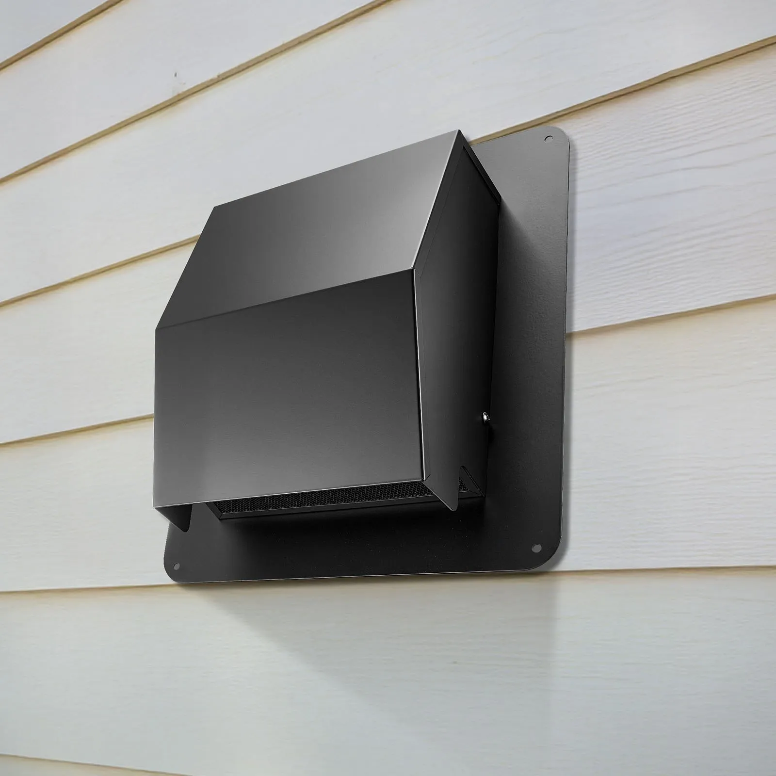 198 mm kryt vetracieho otvoru na stenu, SPCC oceľový strešný výfuk, 1 balenie, čierny