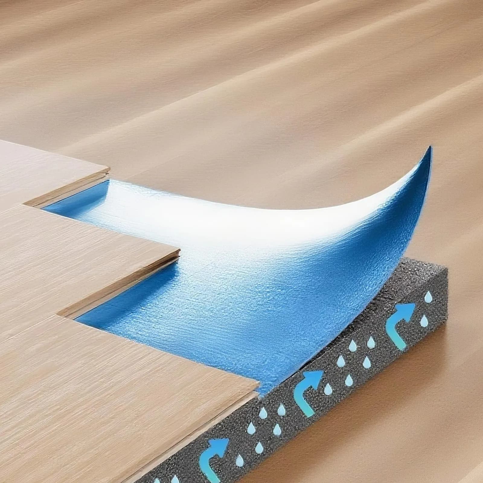 Podlahová podložka 18,6 m² 3 mm zvuková/parotesná zábrana pod laminát modrá