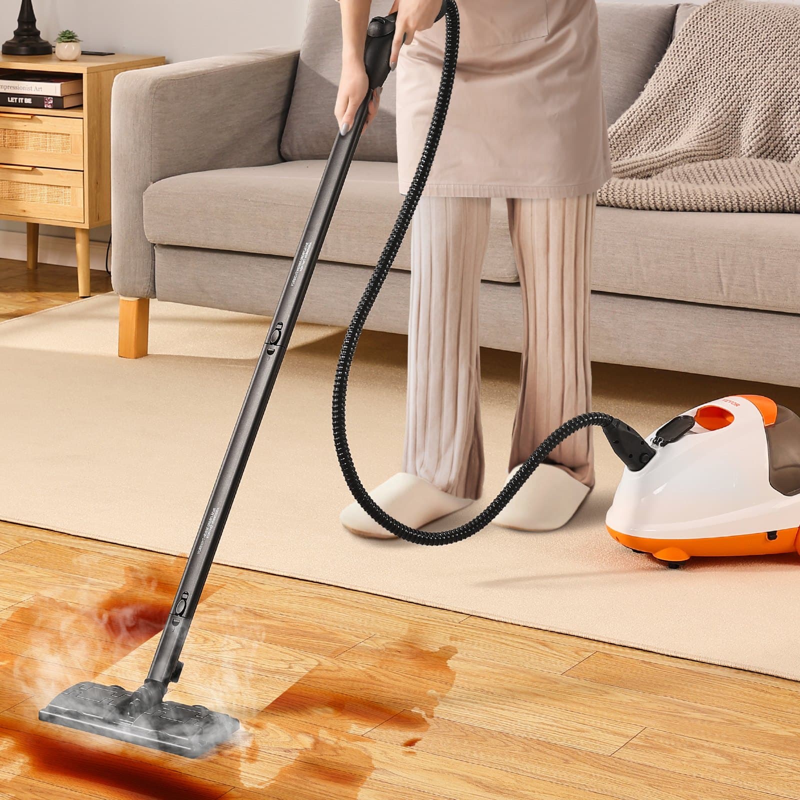 Parný čistič, viacúčelový výkonný naparovač s 23 príslušenstvami, čistenie parou s extra dlhým napájacím káblom, nádržou s objemom 2,8 litra a prenosnou rukoväťou, na škáry, dlaždice, podlahy, spotrebiče, domácnosť a auto