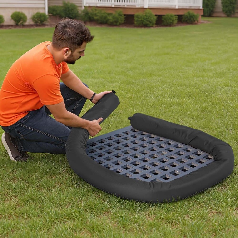 Filtračné ponožky na sedimenty, 4 ks ponožiek na kontrolu erózie s priemerom 127 mm x 3048 mm D, krytie, polypropylénová výplň, flexibilné a účinné ponožky na oplotenie proti bahnu na manažment dažďovej vody, ochrana odvodnenia