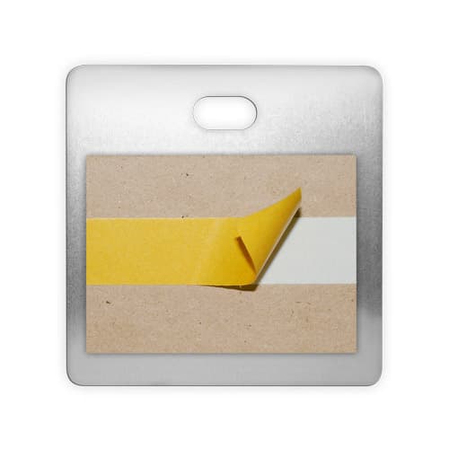 Hliníkový vešiak s MDF dištančným blokom, rozmer 127 x 127 mm, 10 ks/kartón