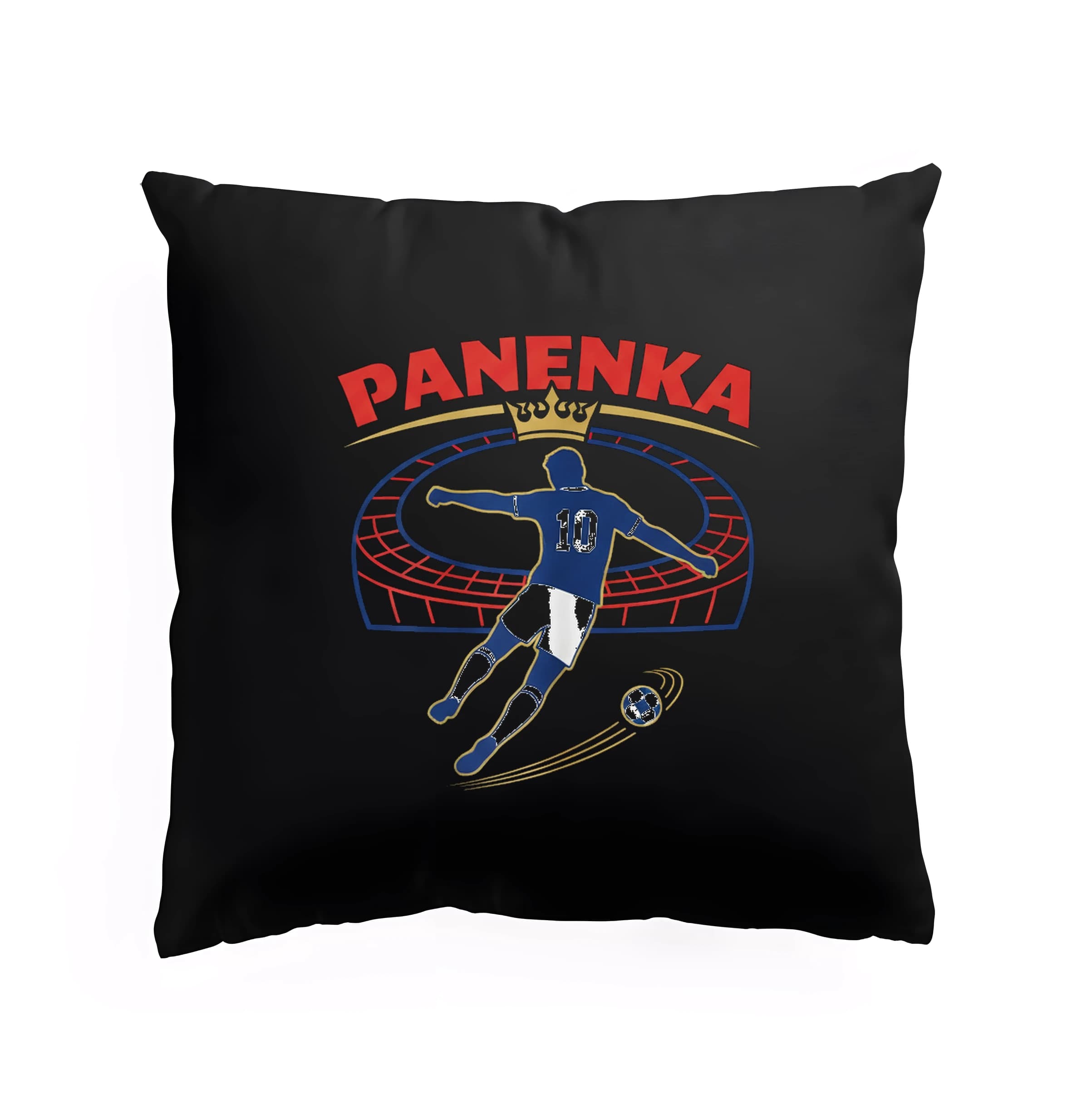 Vankúš Panenka kráľovský pokutový kop futbalová ikona 10 a koruna