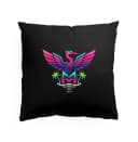 Vankúš Neónový Miami Vice s vtáčím monogramom a palmami