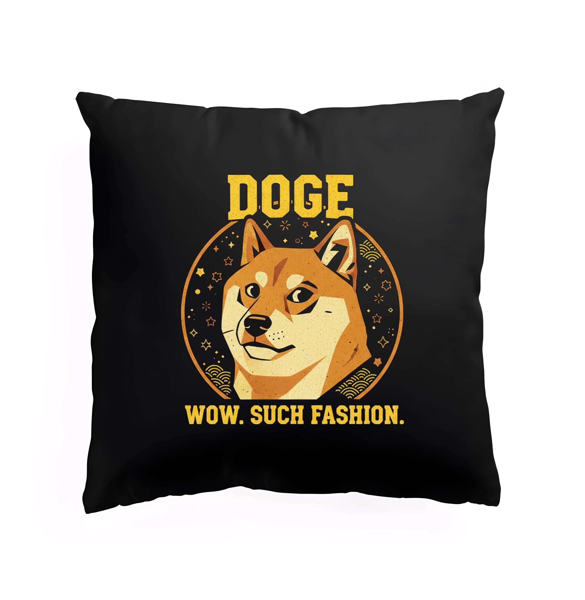 Vankúš Doge zlatý Shiba Inu wow taký štýl a japonský šarm